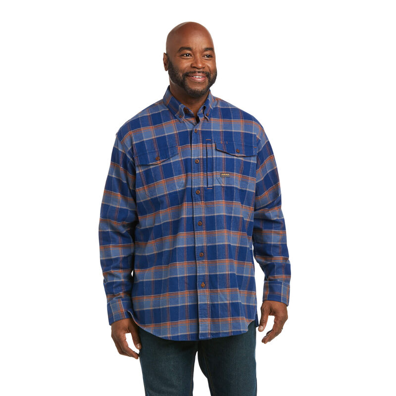 Ariat Hemden Herren - Rebar Flannel Durastretch Work Blau ( JEDFS-9015 )